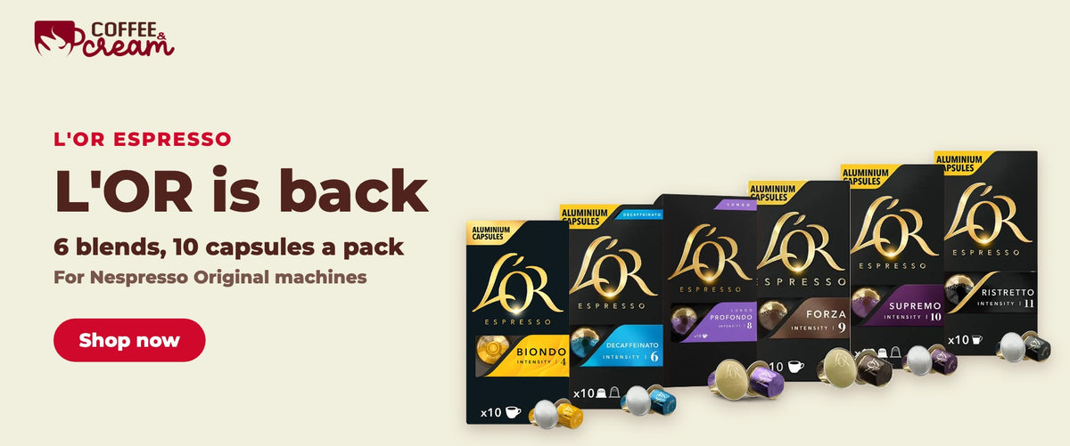 L'OR is back, six L'OR Espresso blends, Coffee & Cream