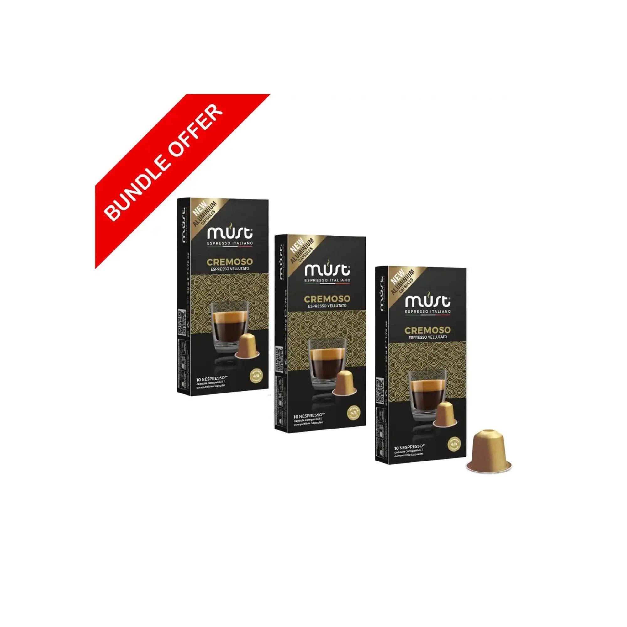 (30 Capsules) MUST - Cremoso by Nespresso -10 Capsules X3 - Bundle at Coffee & Cream Egypt