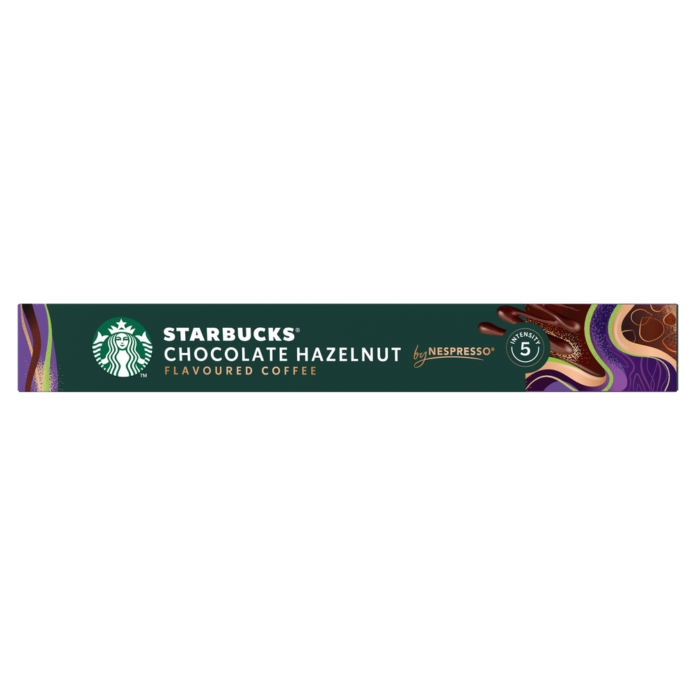 Starbucks - Chocolate Hazelnut Flavor Coffee Capsules, Intensity 5, Nespresso Compatible - 10 capsules