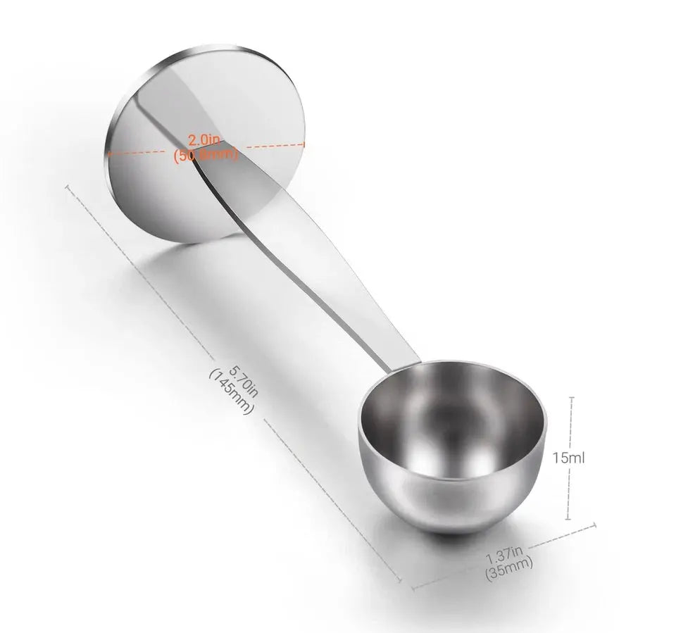 Stainless Steel Coffee Scoop & Tamper 2-in-1 at Coffee & Cream Egypt