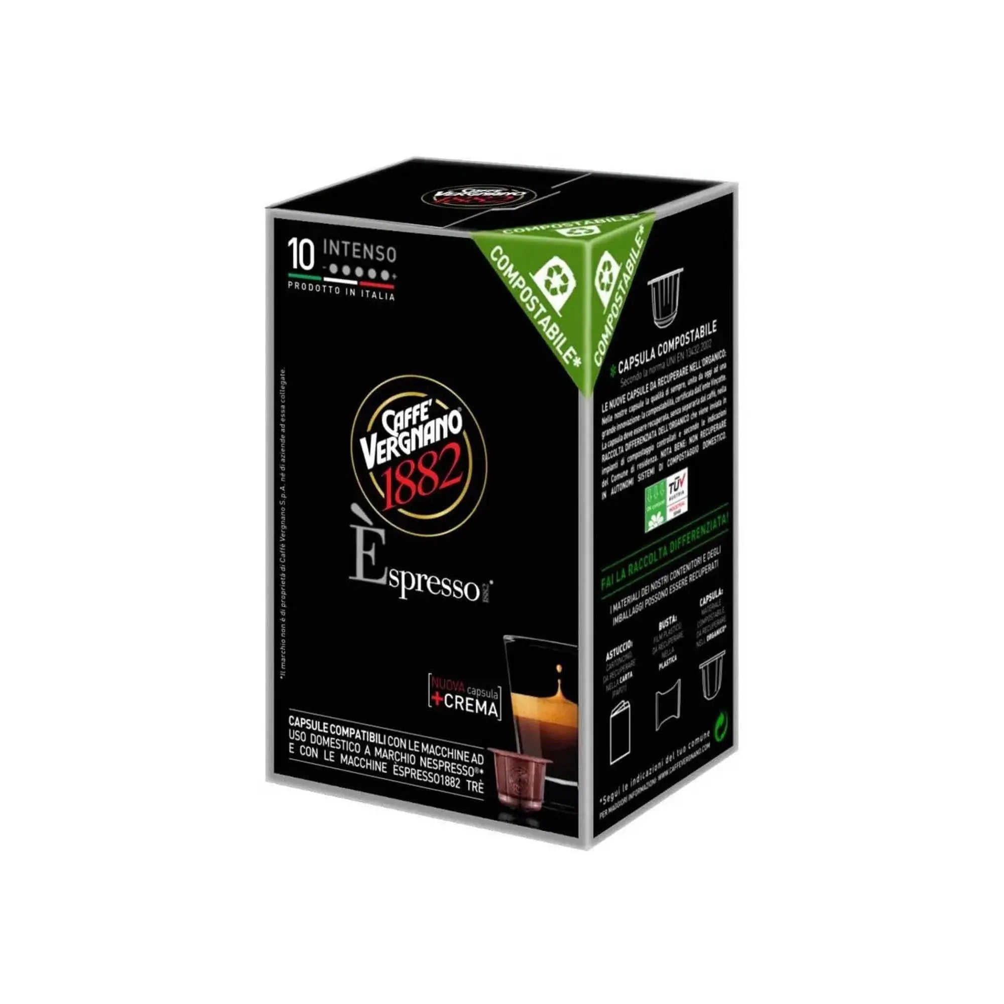Caffè Vergnano - intenso Compatible by Nespresso - 10 capsules at Coffee & Cream Egypt