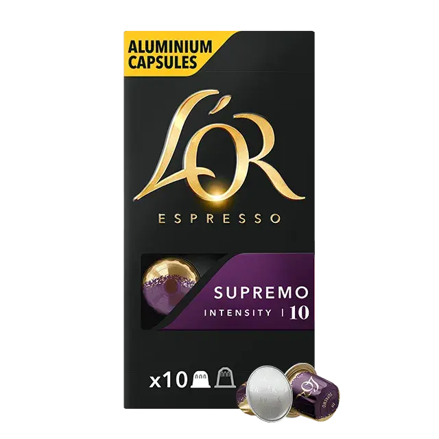 Order L'or - Supremo 10 Compatible with Nespresso - 10 Capsules for LE 295.00 at Coffee & Cream, All your coffee needs in one place. Shop Coffee, Beans, Ground Coffee, Instant Coffee, Creamers, Coffee Machines, Blenders, and more. 50+ Brands Monin, Lavazz