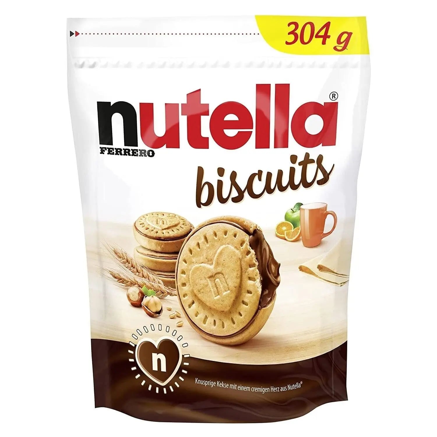 Order Nutella - Chocolate Biscuits Bag - 304g for LE 350.00 at Coffee & Cream, All your coffee needs in one place. Shop Coffee, Beans, Ground Coffee, Instant Coffee, Creamers, Coffee Machines, Blenders, and more. 50+ Brands Monin, Lavazza, Starbucks, Nesp
