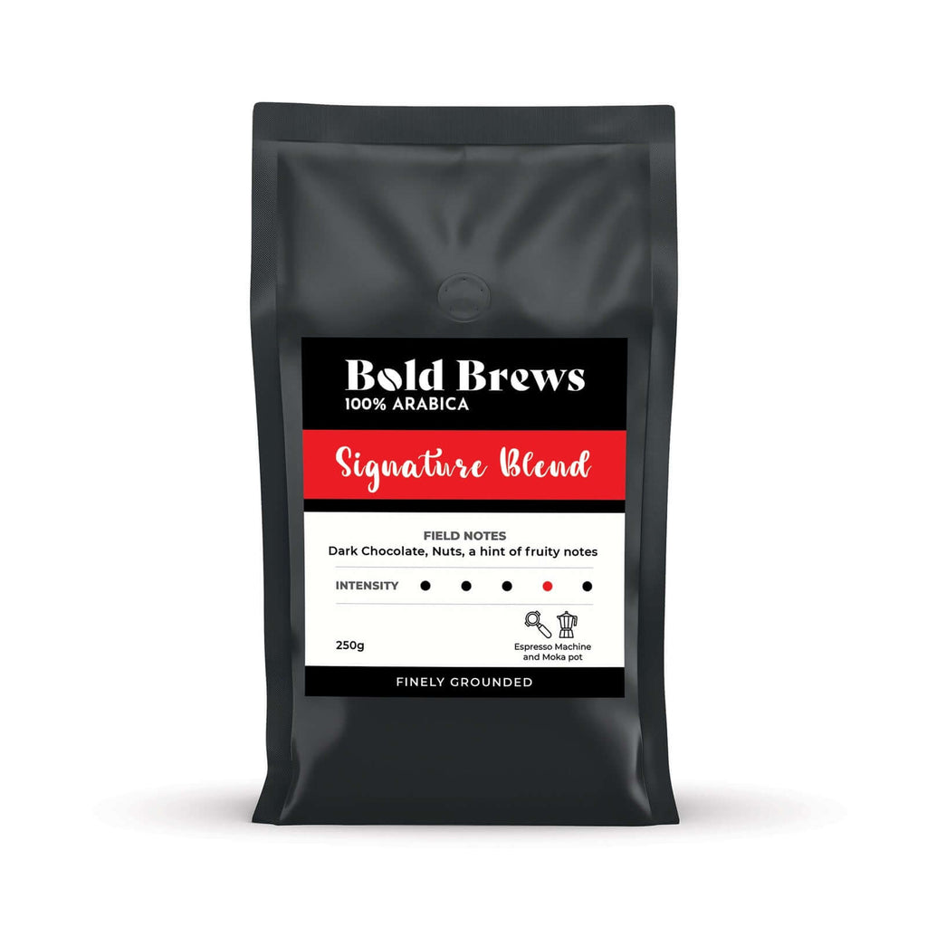 Bold Brews - Signature Blend - 100% Arabica Ground Espresso Coffee - 250g