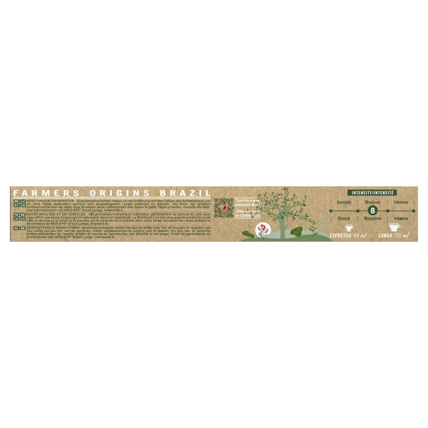 Order Nescafe Farmers Origins - Brazil Lungo #8 Compatible by Nespresso -10 capsules for LE 325.00 at Coffee & Cream, All your coffee needs in one place. Shop Coffee, Beans, Ground Coffee, Instant Coffee, Creamers, Coffee Machines, Blenders, and more. 50+
