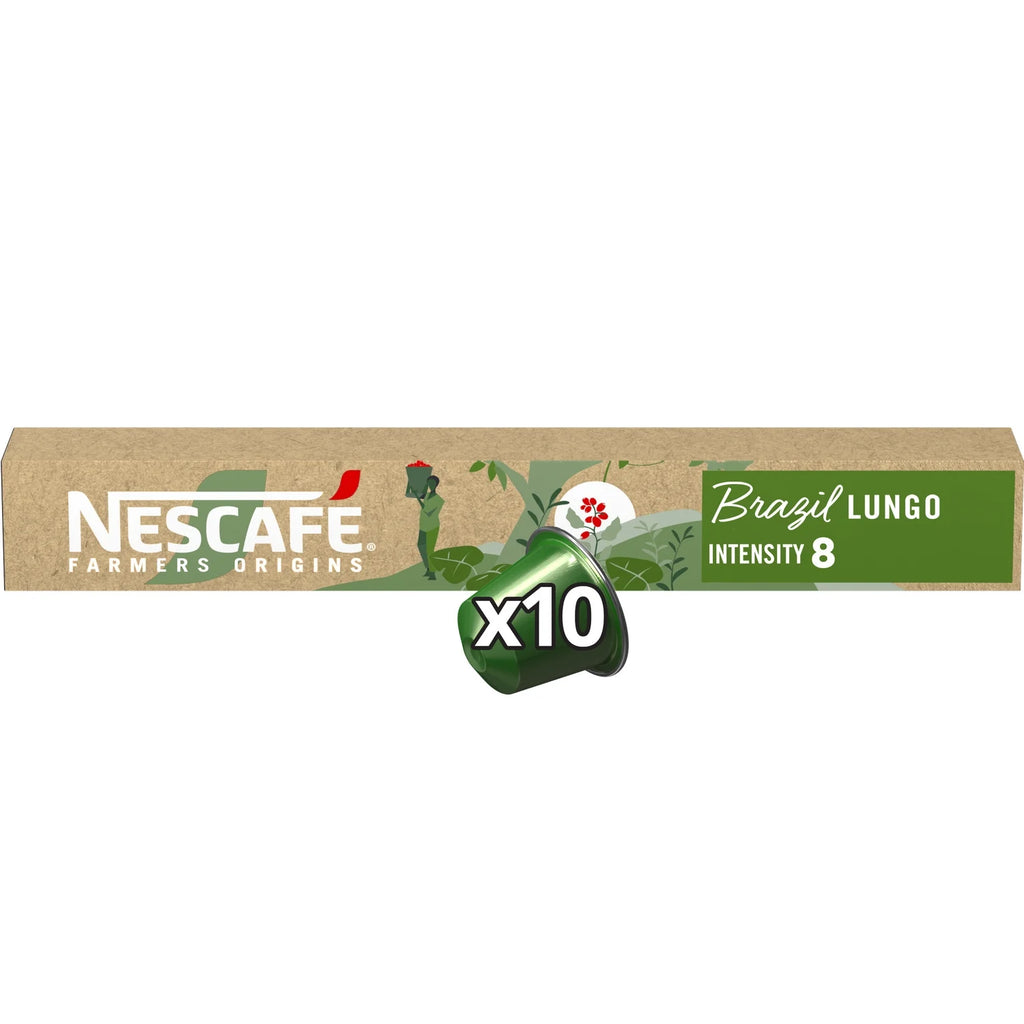 Nescafe Farmers Origins - Brazil Lungo #8 Compatible by Nespresso -10 capsules