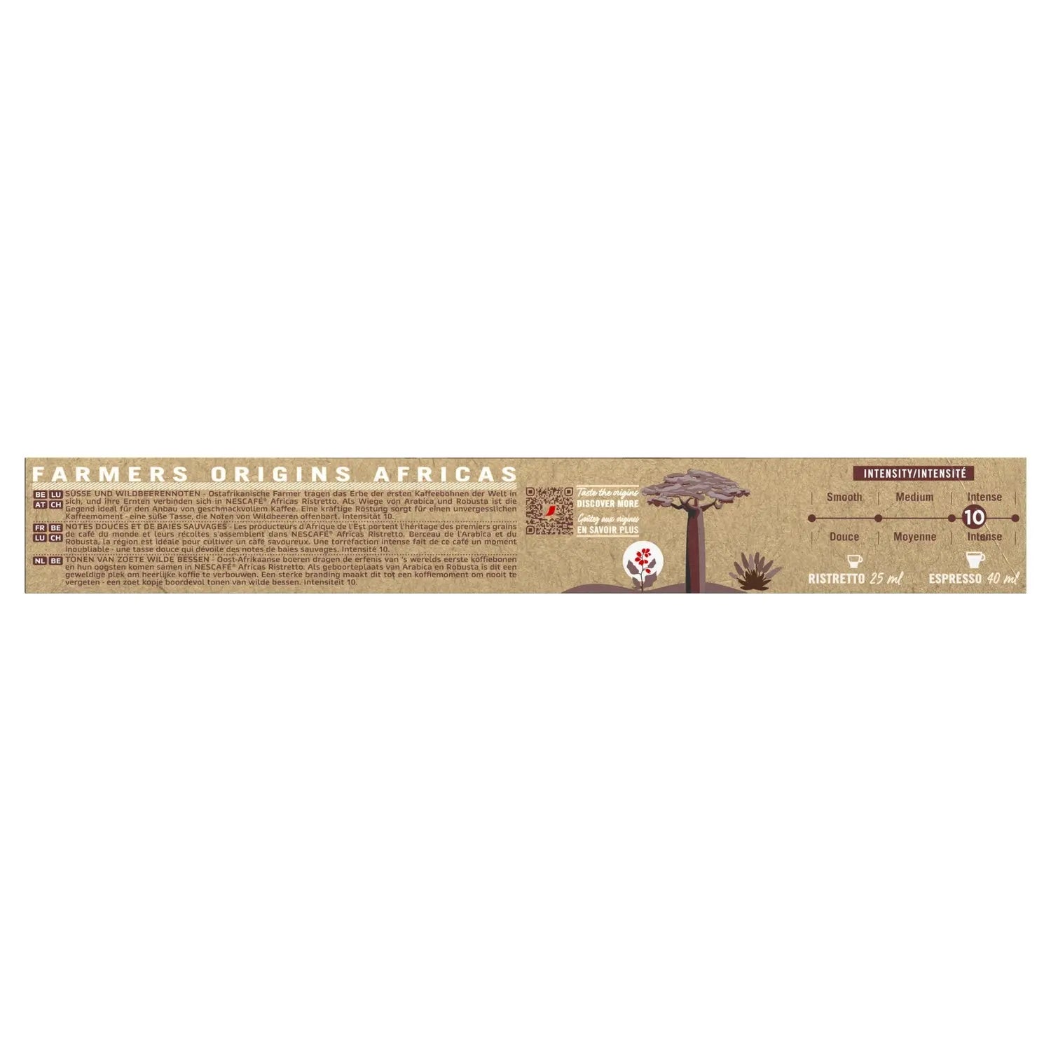 Order Nescafe Farmers Origins - Africas Ristretto #10 Compatible by Nespresso -10 capsules for LE 325.00 at Coffee & Cream, All your coffee needs in one place. Shop Coffee, Beans, Ground Coffee, Instant Coffee, Creamers, Coffee Machines, Blenders, and mor