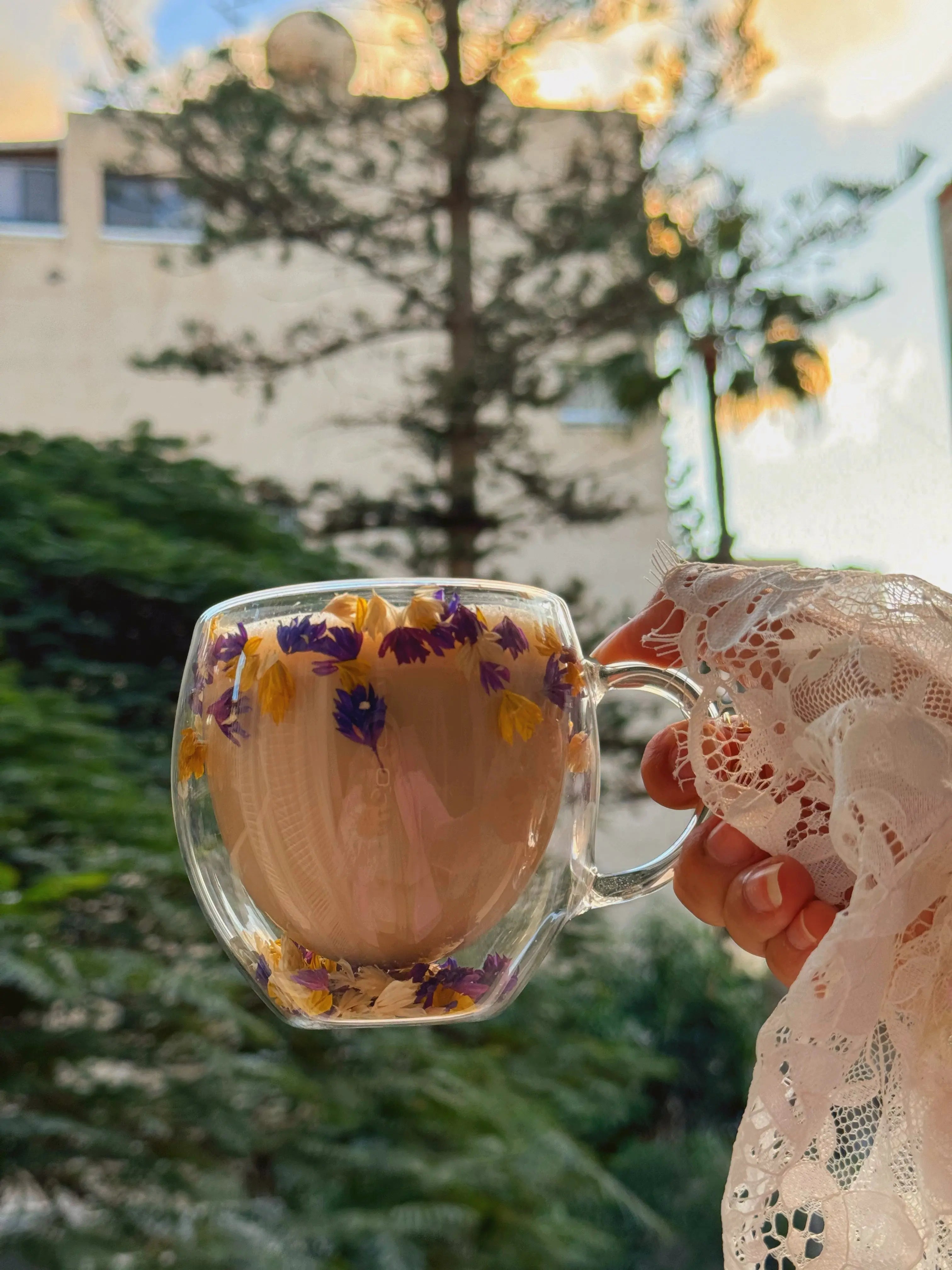 Handmade Glass - Purple Bloom Mug at Coffee & Cream Egypt