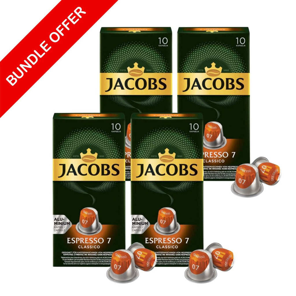 (40 Capsules)  Jacobs - Espresso Classico 7 (Bundle Compatible By Nespresso)