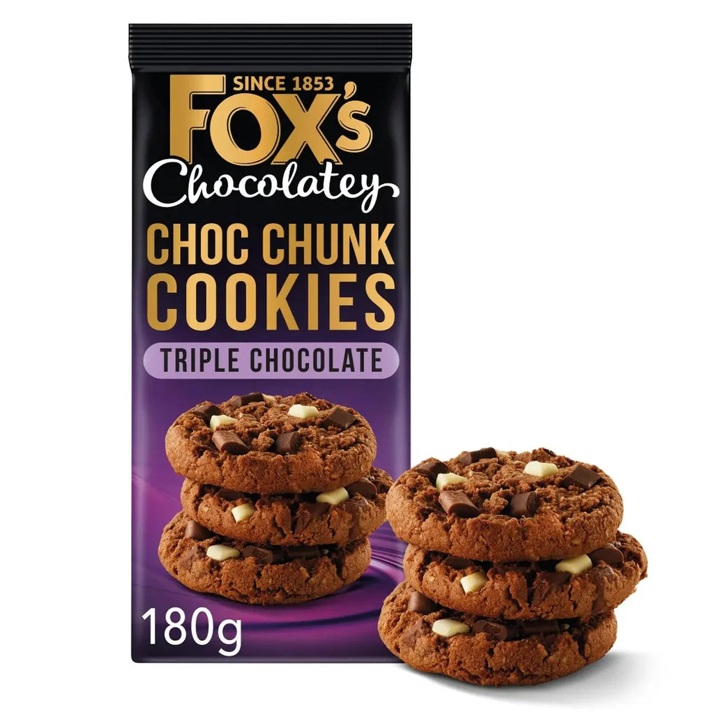 FOX'S  - Choco Chunk Cookies Triple Chocolate  - 180g Coffee & Cream