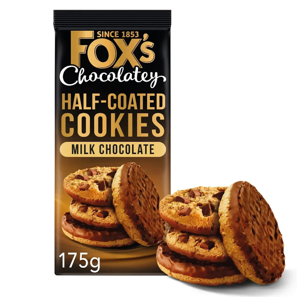 FOX'S  - Half Coated Cookies Milk Chocolate  - 180g Coffee & Cream