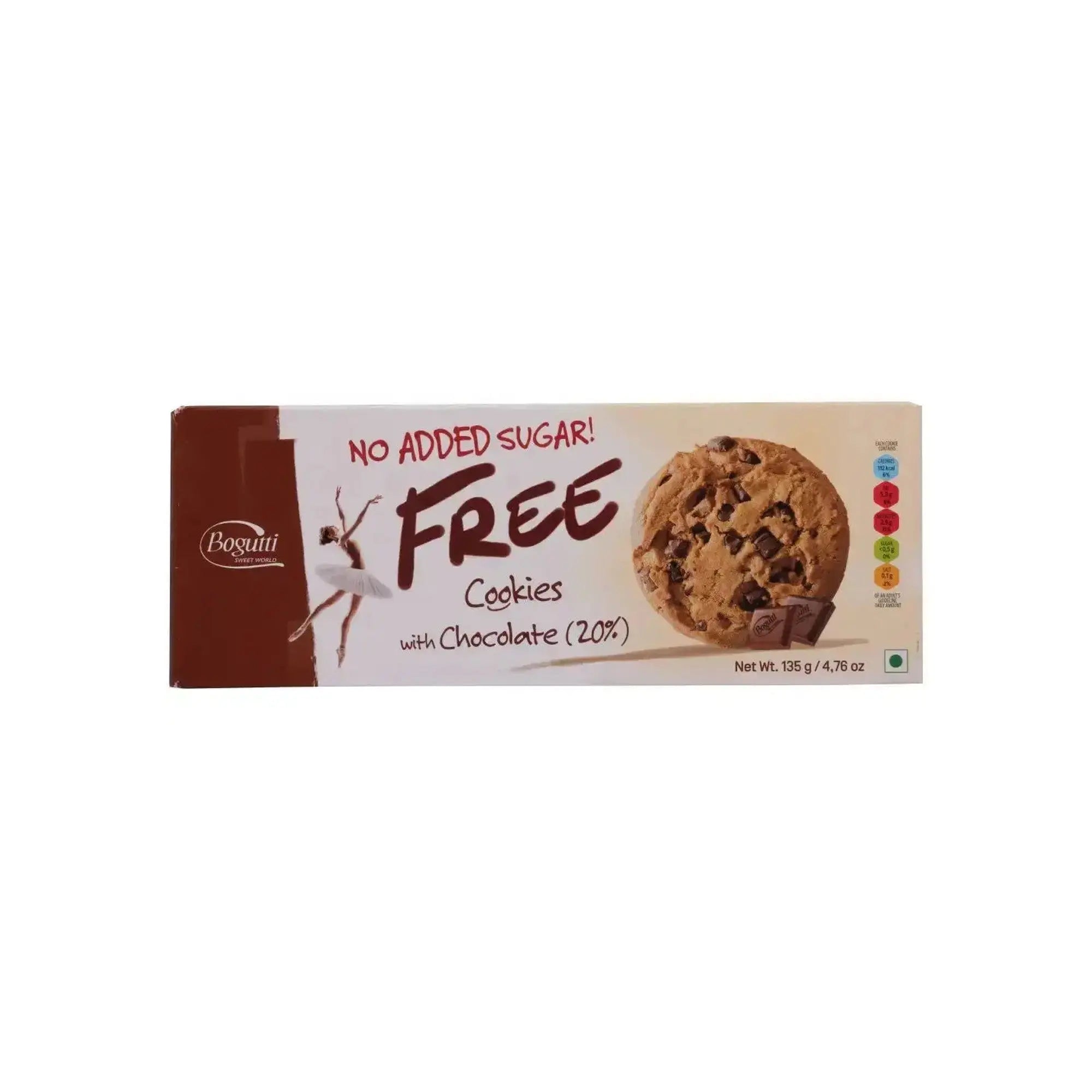Bogutti Cookies With Chocolate No Added Sugar 135g pack, Polish biscuit