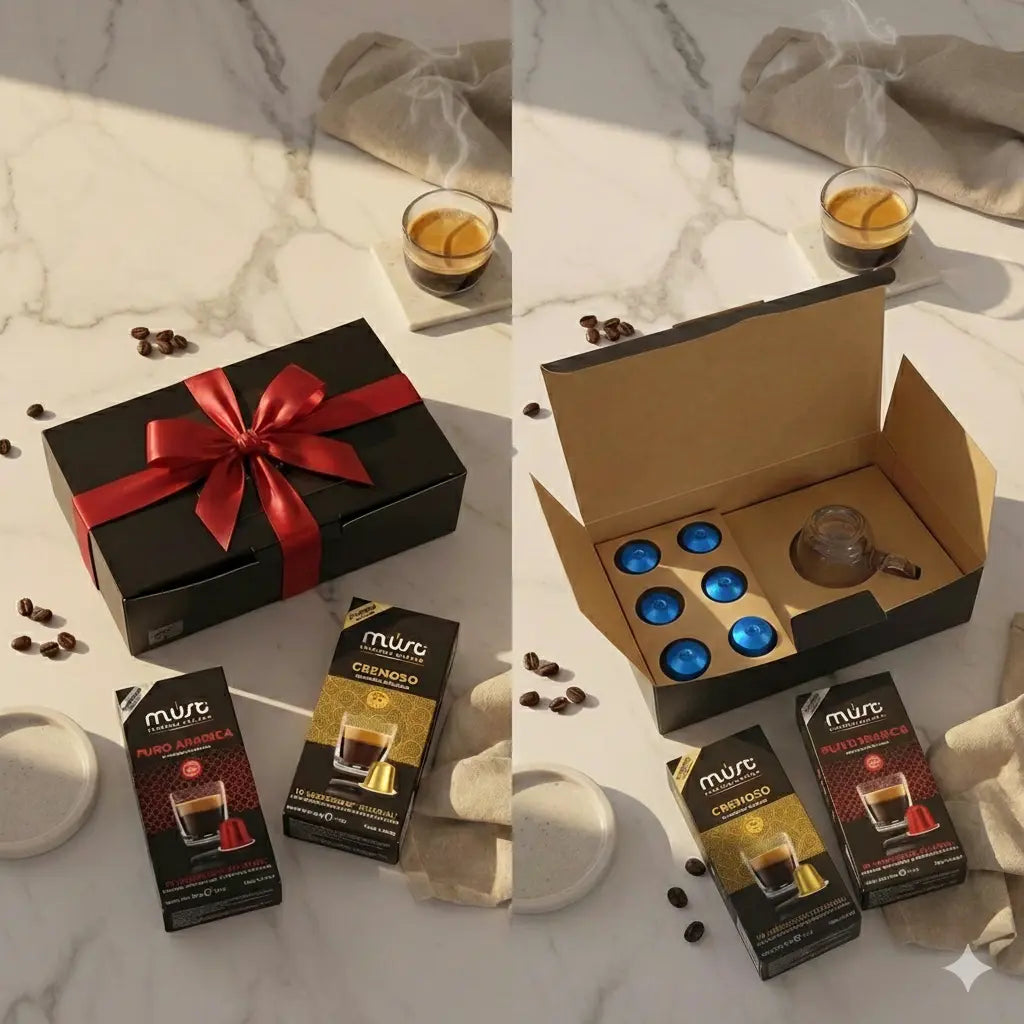 Must -  Variety Compatible By Nespresso - 12 Variety Capsules + Carracci  Espresso cup Caffe Carracci