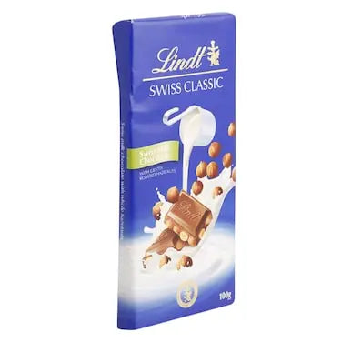 Lindt - Swiss Classic Milk Chocolate  With  Hazelnut- 100g Coffee & Cream