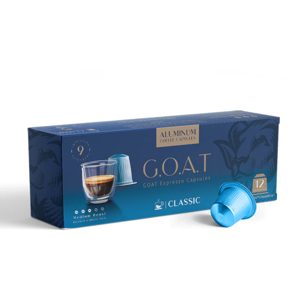 GOAT - Classic Espresso Compatible By Nespresso-12 Aluminum Capsules