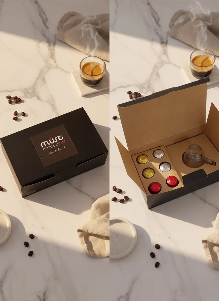 Must -  Variety Compatible By Nespresso - 12 Variety Capsules + Carracci  Espresso cup Caffe Carracci