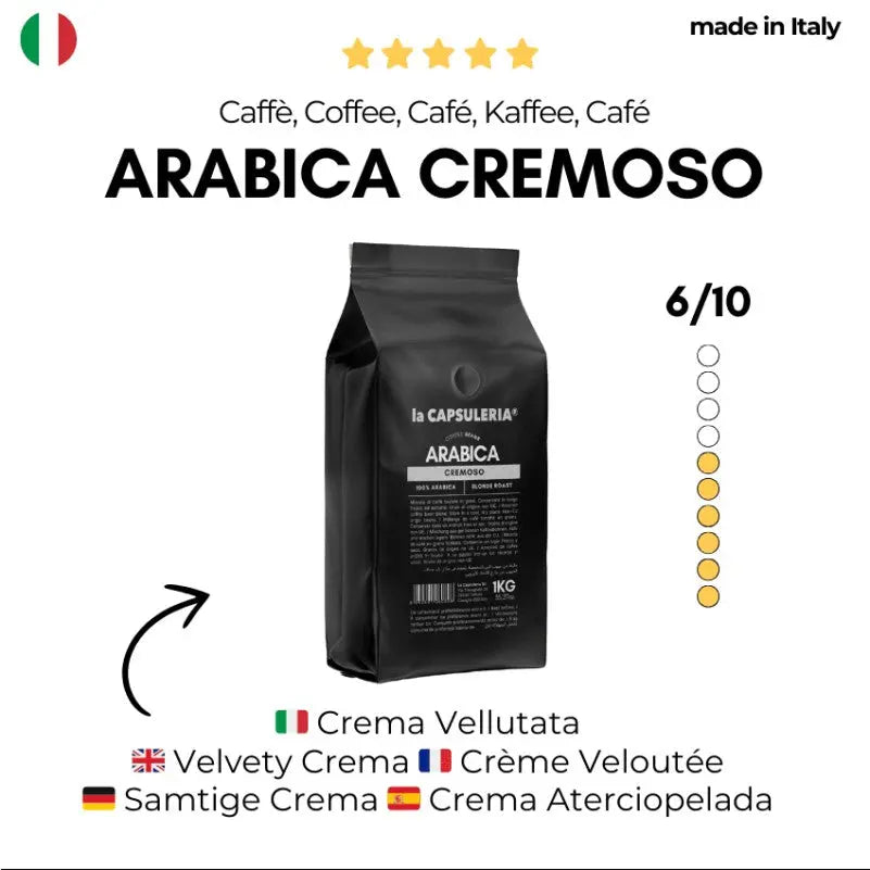 LaCapsuleria - Arabica Cremoso Blend Coffee Beans - 1 kg Coffee Stories