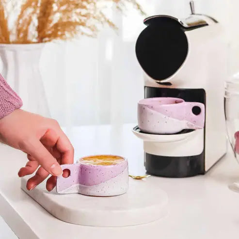 Order Handmade Pottery - Mauve Espresso Cup - 100 ml (Set of 2) for LE 430.00 at Coffee & Cream, All your coffee needs in one place. Shop Coffee, Beans, Ground Coffee, Instant Coffee, Creamers, Coffee Machines, Blenders, and more. 50+ Brands Monin, Lavazz