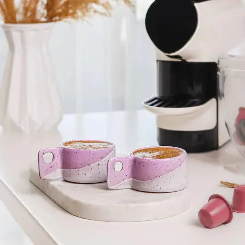 Happiness Handmade Pottery - Mauve Espresso Cup - 100 ml (Set of 2) at Coffee & Cream Egypt