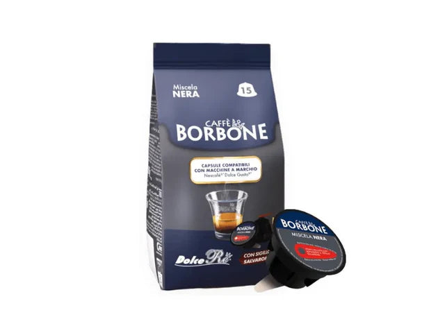Caffe Borbone - Miscela Nera Capsules Compatible With Dolce Gusto - 15 Capsules