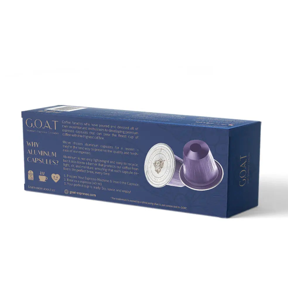 Order GOAT - Savor Espresso Compatible By Nespresso-12 Aluminum Capsules for LE 225.00 at Coffee & Cream, All your coffee needs in one place. Shop Coffee, Beans, Ground Coffee, Instant Coffee, Creamers, Coffee Machines, Blenders, and more. 50+ Brands Moni