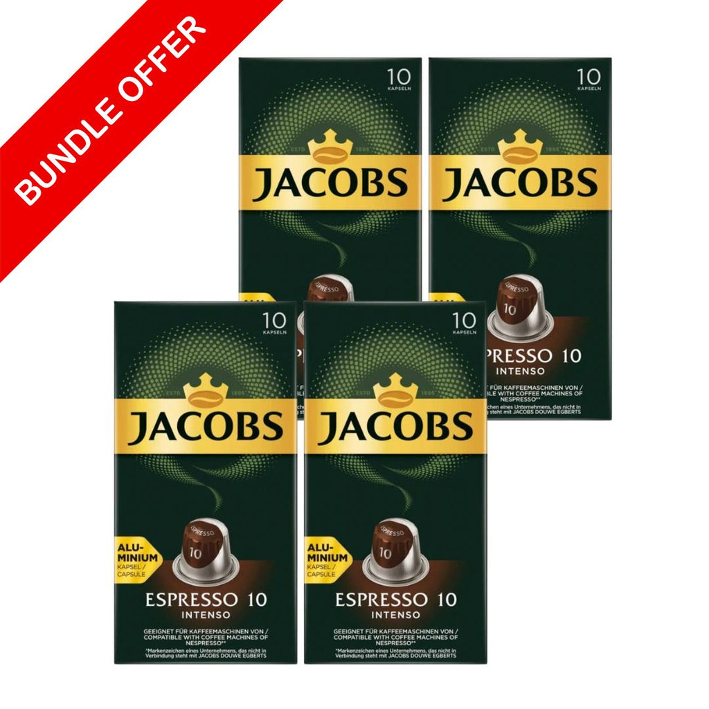 (40 Capsules) Jacobs - Espresso Intenso 10 (Bundle Compatible By Nespresso)
