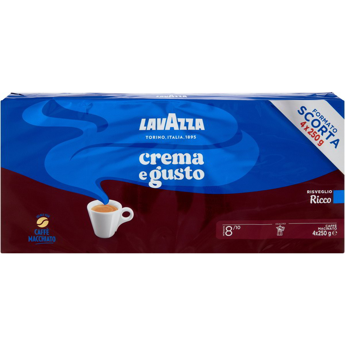 Lavazza Crema e Gusto Ricco Ground Coffee - 4 x 250g