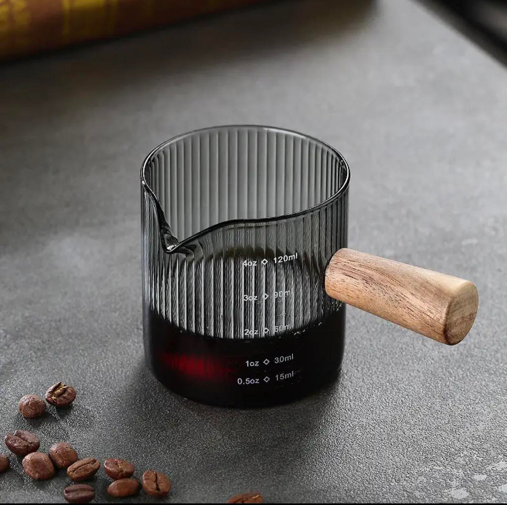 Coffee Milk Mug with Wooden Handle - 90 ml