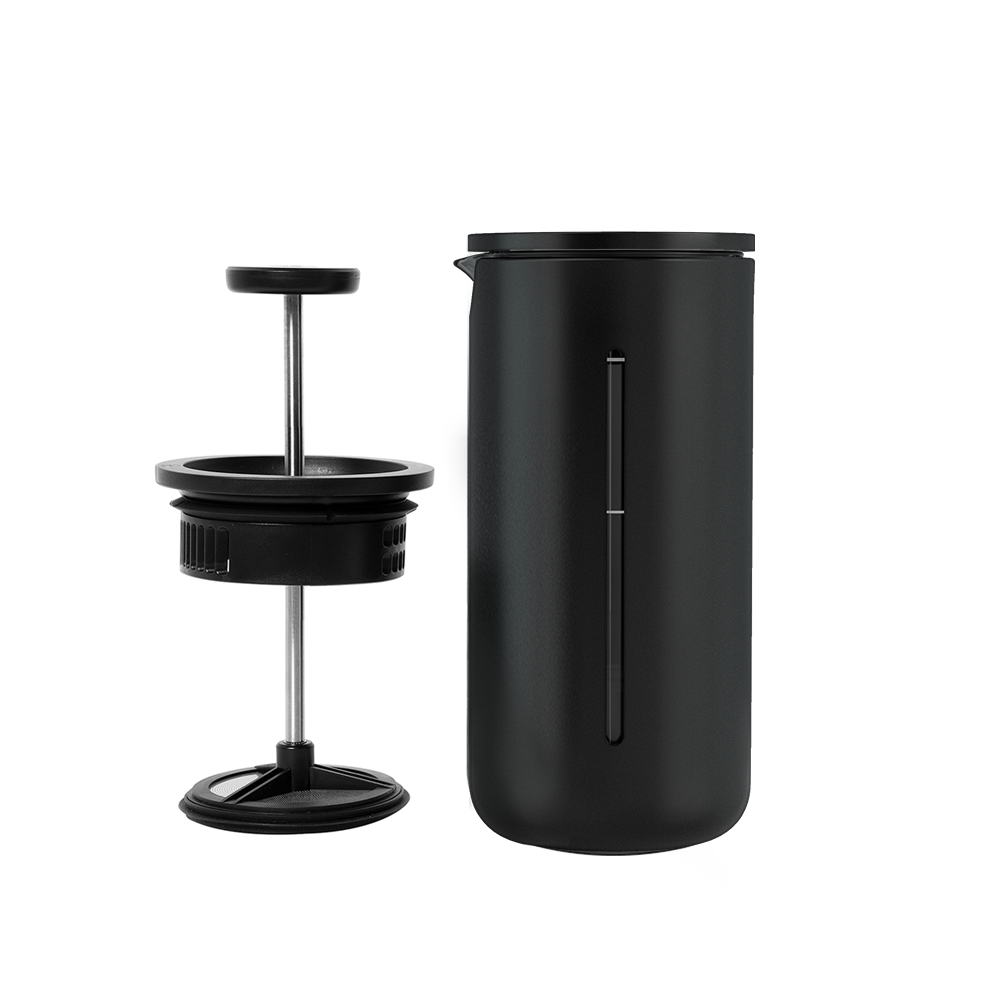 Timemore U French Press in black, 450ml borosilicate glass coffee and tea press