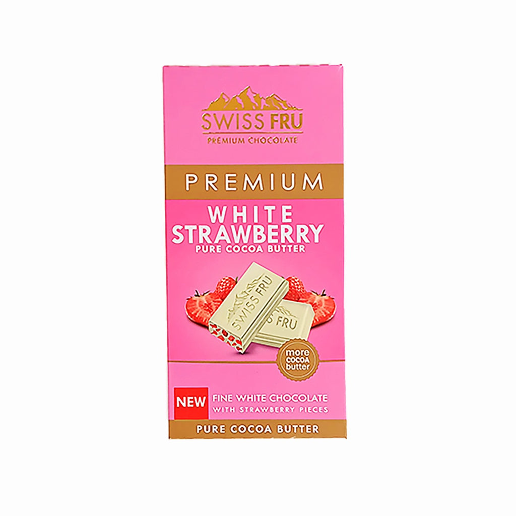 Swiss Fru - Premium White Chocolate With Strawberry - 80g