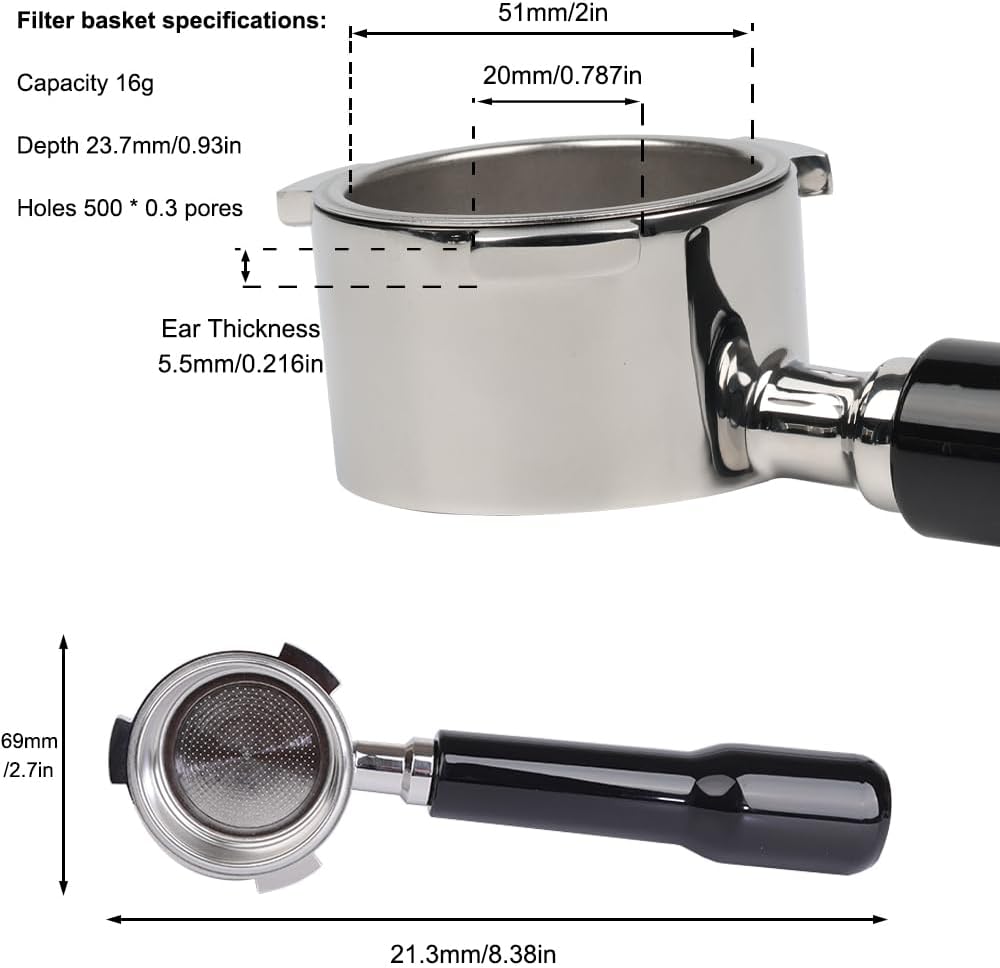 51mm Bottomless Portafilter for De'Longhi Dedica EC685
