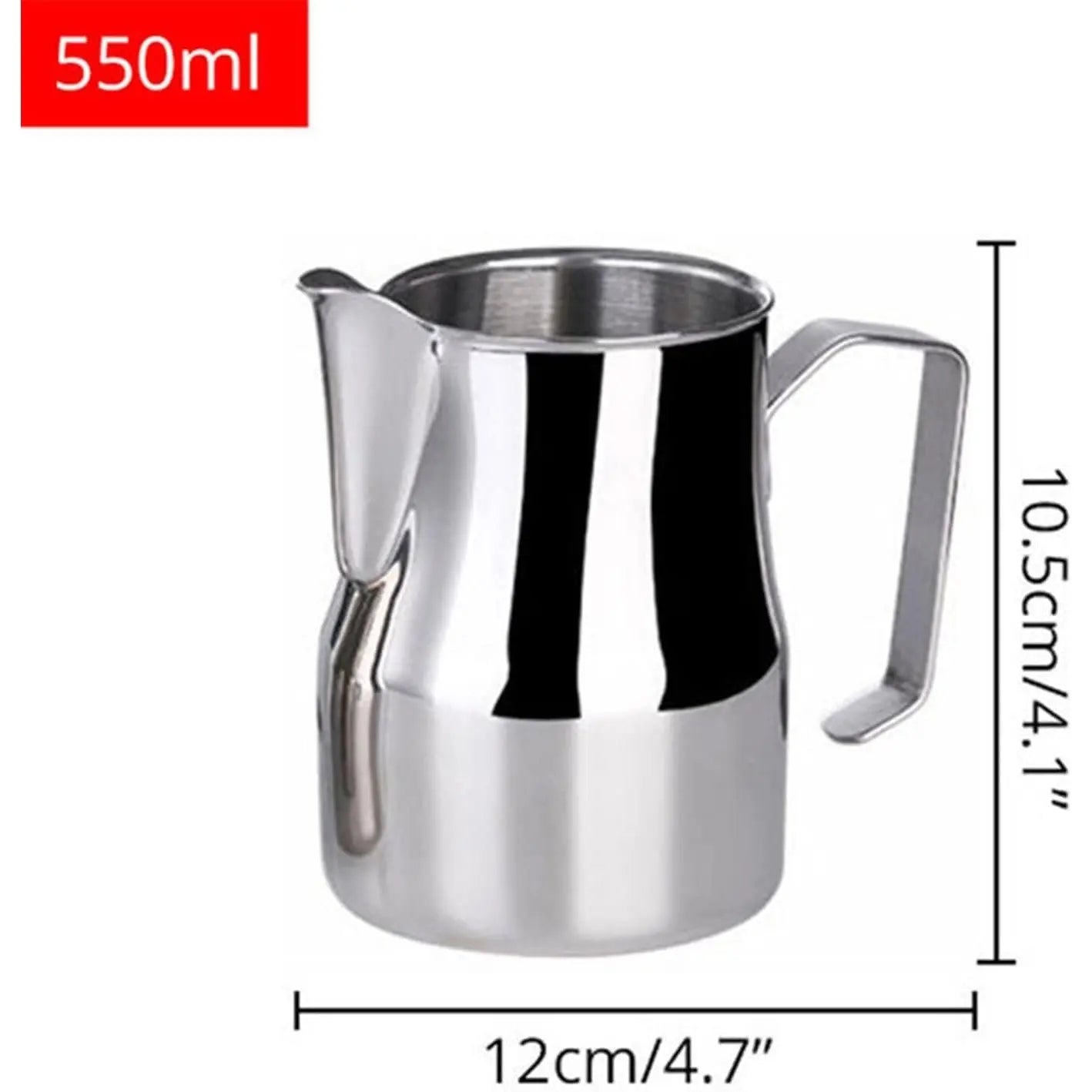 Order Stainless Steel Milk Frothing Pitcher - 550 ml for LE 395.00 at Coffee & Cream, All your coffee needs in one place. Shop Coffee, Beans, Ground Coffee, Instant Coffee, Creamers, Coffee Machines, Blenders, and more. 50+ Brands Monin, Lavazza, Starbuck