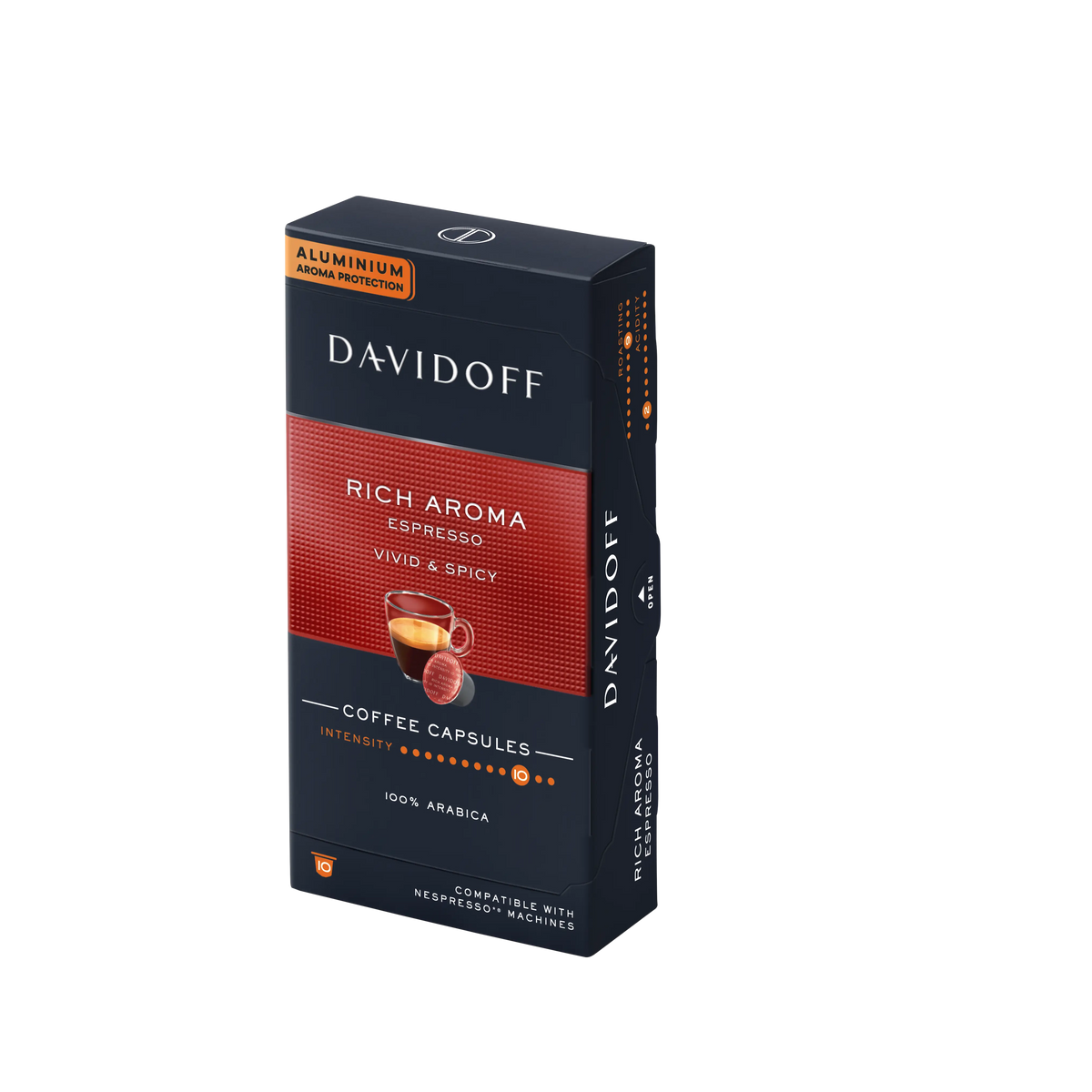 Order Davidoff - Rich Aroma Vivid & Spicy Compatible By Nespresso - 10 capsules for LE 249.00 at Coffee & Cream, All your coffee needs in one place. Shop Coffee, Beans, Ground Coffee, Instant Coffee, Creamers, Coffee Machines, Blenders, and more. 50+ Bran