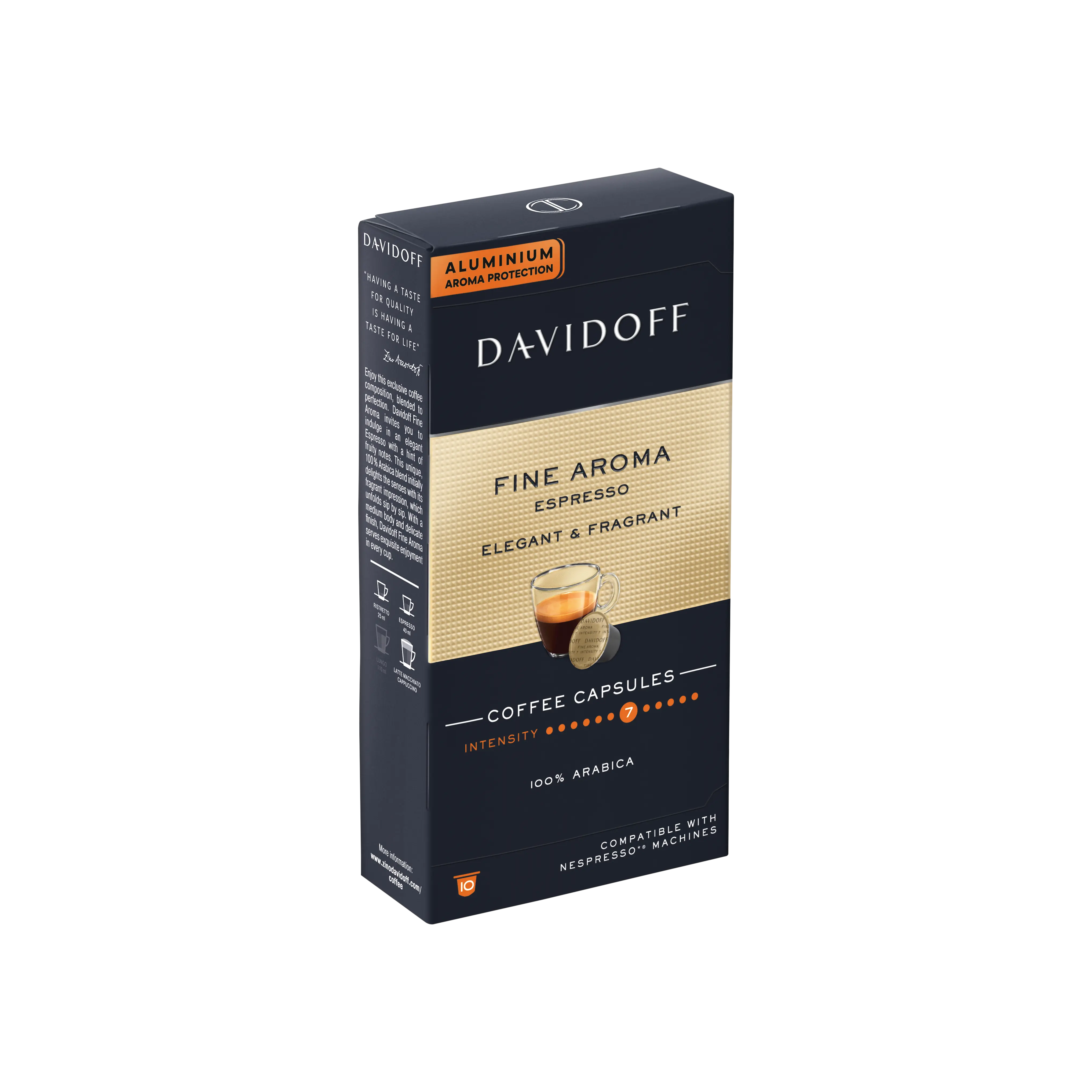 Davidoff - Fine Aroma Compatible By Nespresso - 10 capsules at Coffee & Cream Egypt