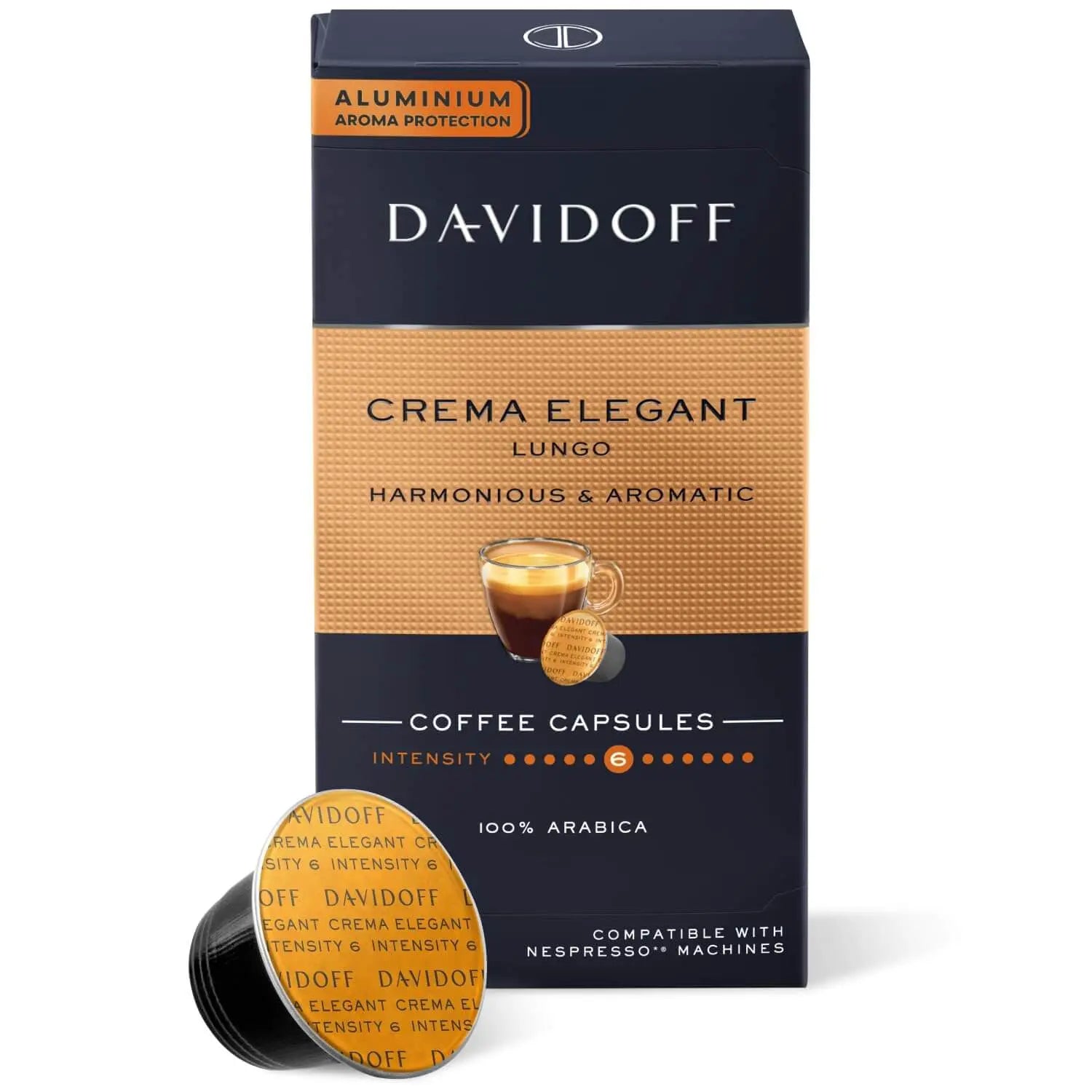 Davidoff - Crema Elegant Lungo Compatible By Nespresso - 10 capsules at Coffee & Cream Egypt