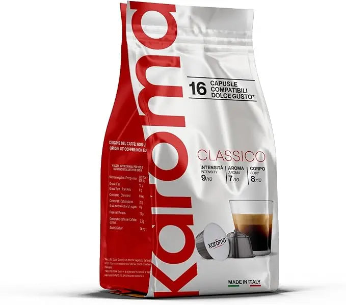 Karoma - Classic Compatible With Dolce Gusto Machines -16 Capsules coffee & cream