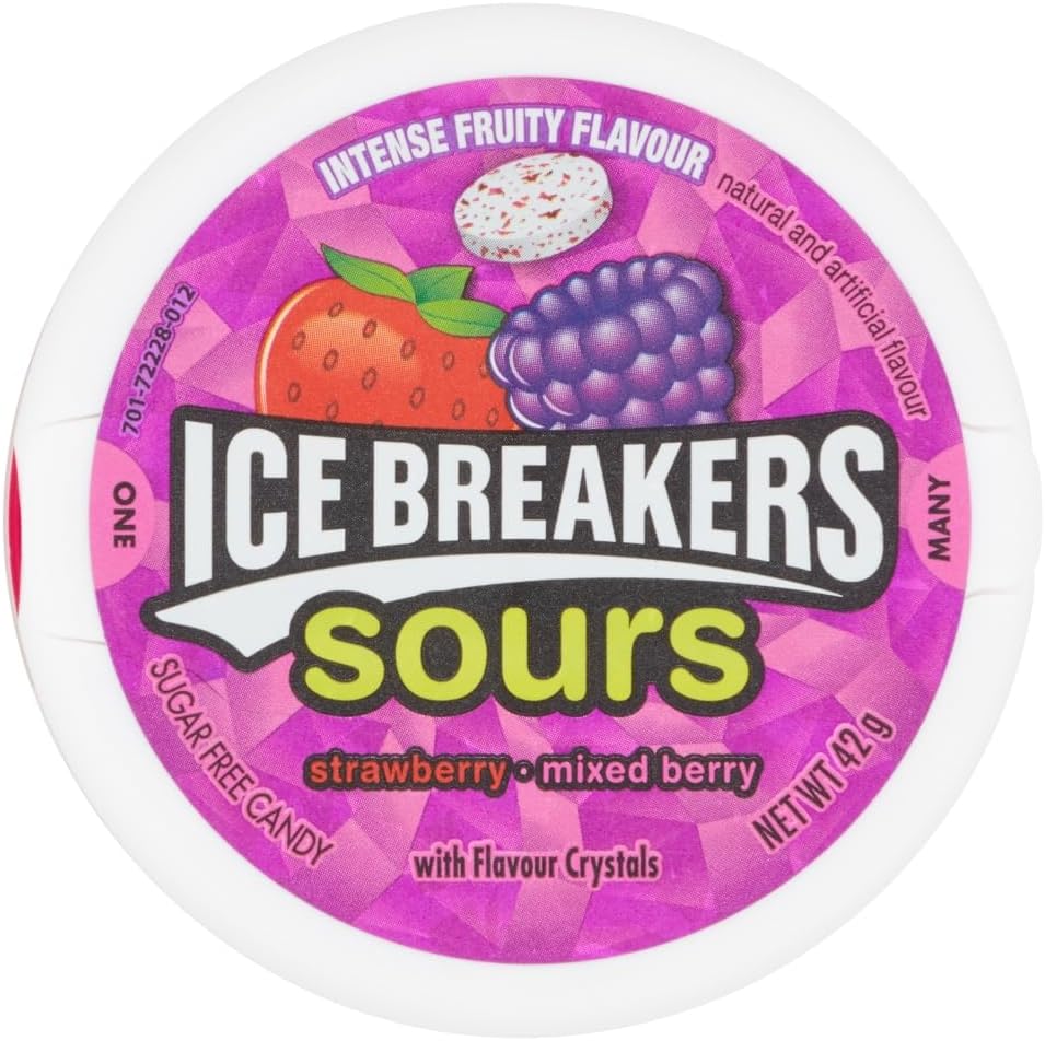 Ice Breakers Sours Mixed Berry — Strawberry & Cherry 42g