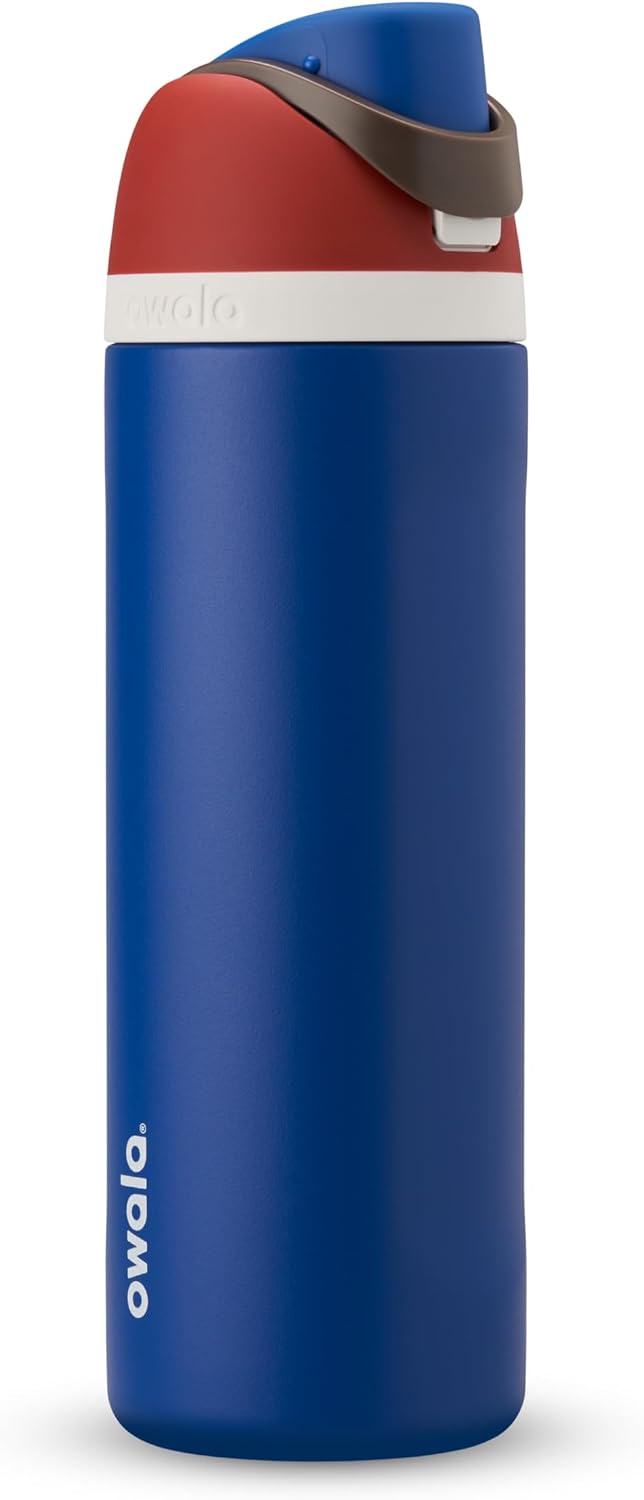 Owala FreeSip Insulated Stainless Steel Water Bottle Captain America Red/Blue 24oz / 710ml