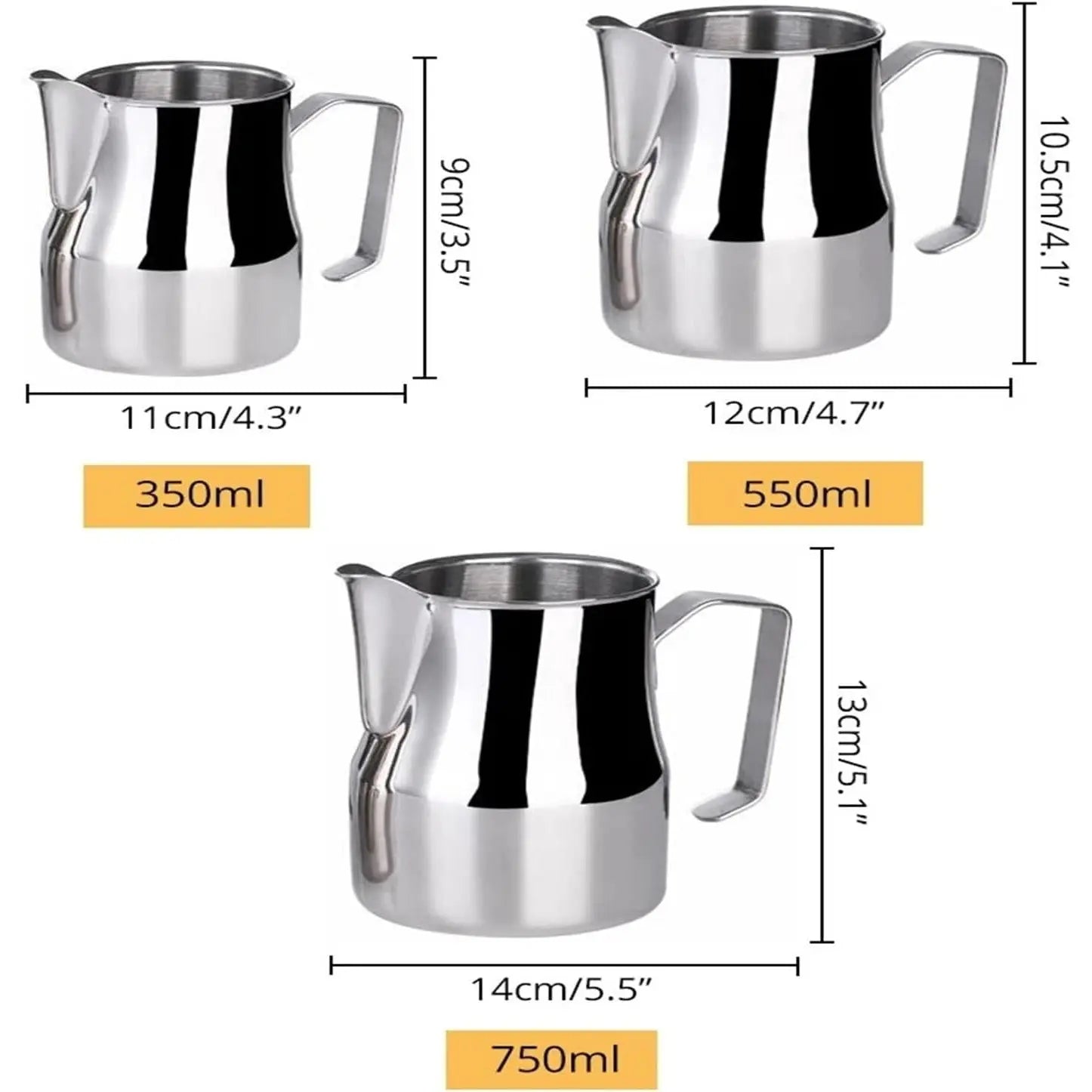 Order Stainless Steel Milk Frothing Pitcher - 350 ml for LE 350.00 at Coffee & Cream, All your coffee needs in one place. Shop Coffee, Beans, Ground Coffee, Instant Coffee, Creamers, Coffee Machines, Blenders, and more. 50+ Brands Monin, Lavazza, Starbuck