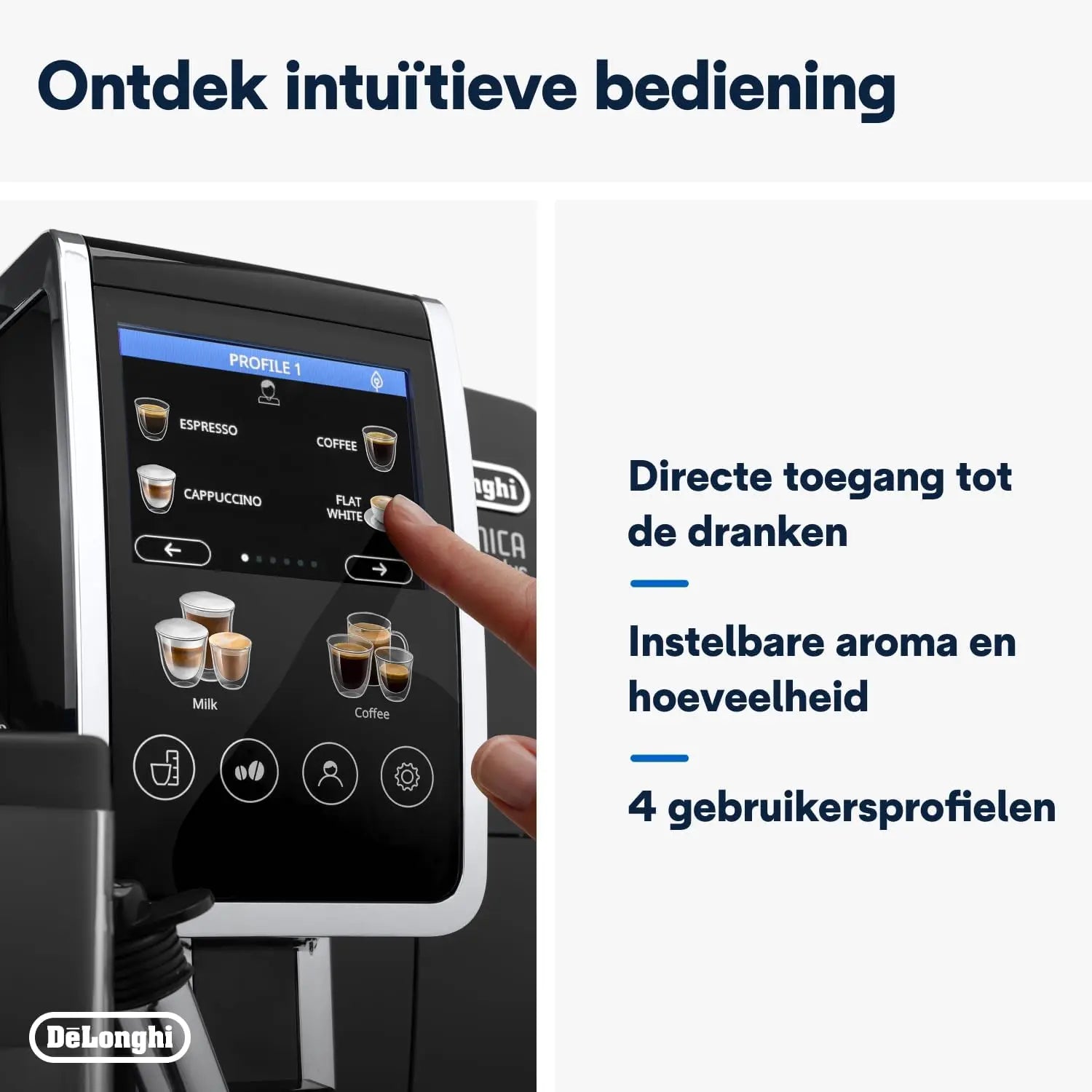 Order De'Longhi Dinamica Plus ECAM382.70.B Automatic Coffee Maker for Coffee Beans, Cappuccino Machine with LatteCrema Hot Espresso Machine, Cup with 18 Recipes, TFT Display 8.9 cm (3.5 Inches) 1450 W, for LE 68850.00 at Coffee & Cream, All your coffee ne