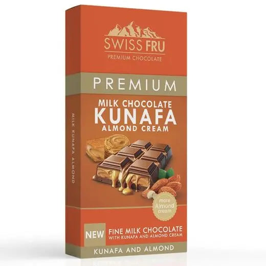 Swiss Fru - Premium Milk Chocolate KUNAFA Almond Cream - 150g Coffee & Cream
