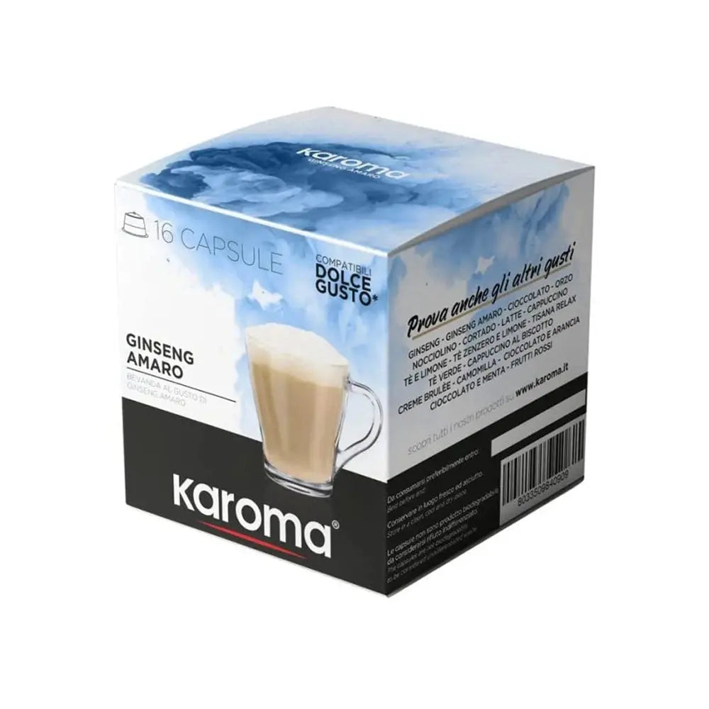 Karoma - GINSENG AMARO Dolce Gusto Compatible - 16 Capsules coffee & cream