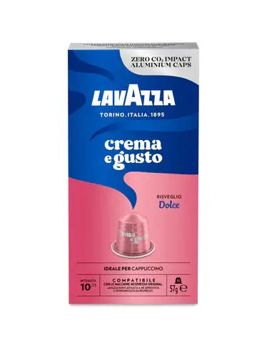 Order Lavazza - Crema E Gusto Risveglio Dolce Compatible by Nespresso -10 Capsule for LE 239.00 at Coffee & Cream, All your coffee needs in one place. Shop Coffee, Beans, Ground Coffee, Instant Coffee, Creamers, Coffee Machines, Blenders, and more. 50+ Br