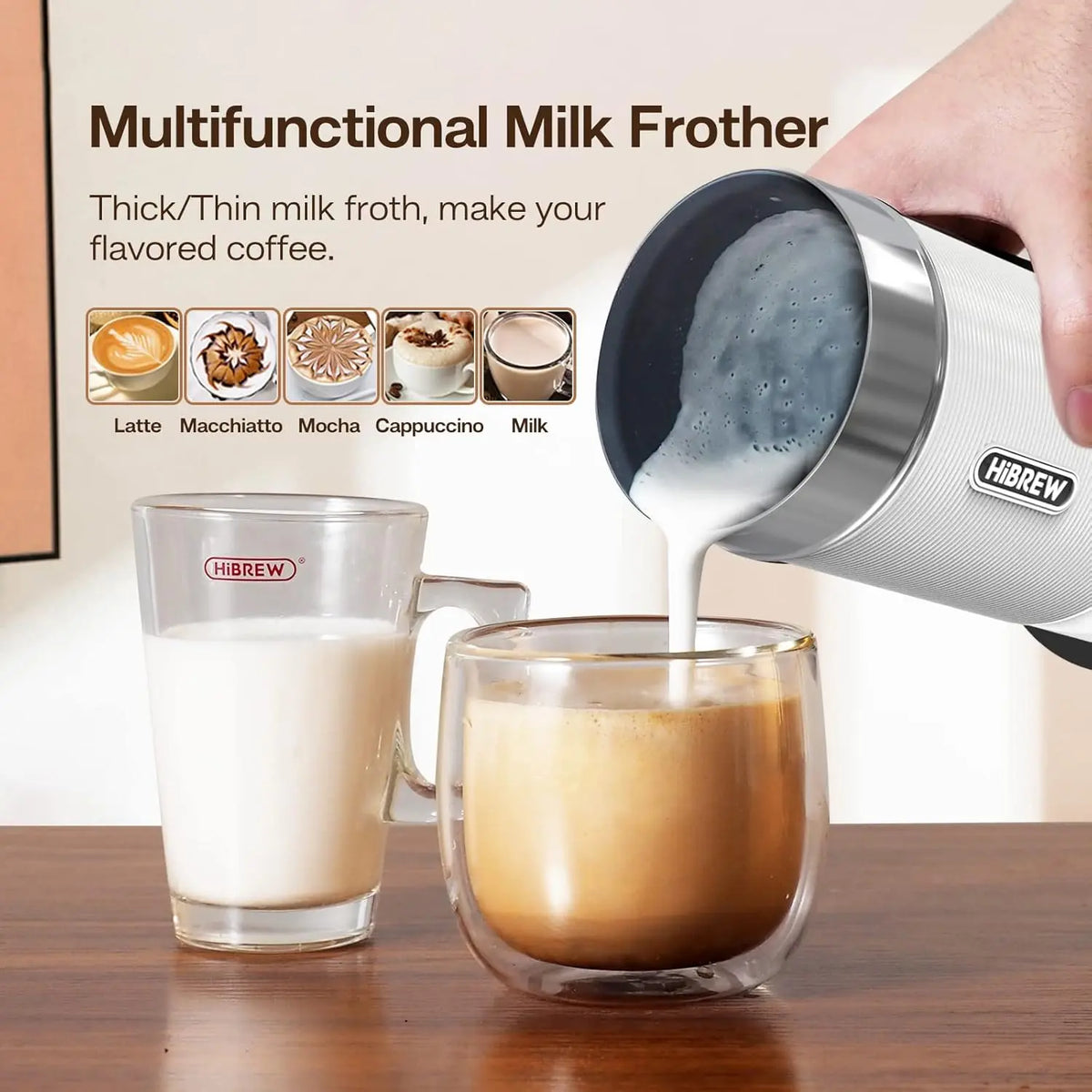 Order Hibrew - Milk Frother M1A - White for LE 2750.00 at Coffee & Cream, All your coffee needs in one place. Shop Coffee, Beans, Ground Coffee, Instant Coffee, Creamers, Coffee Machines, Blenders, and more. 50+ Brands Monin, Lavazza, Starbucks, Nespresso