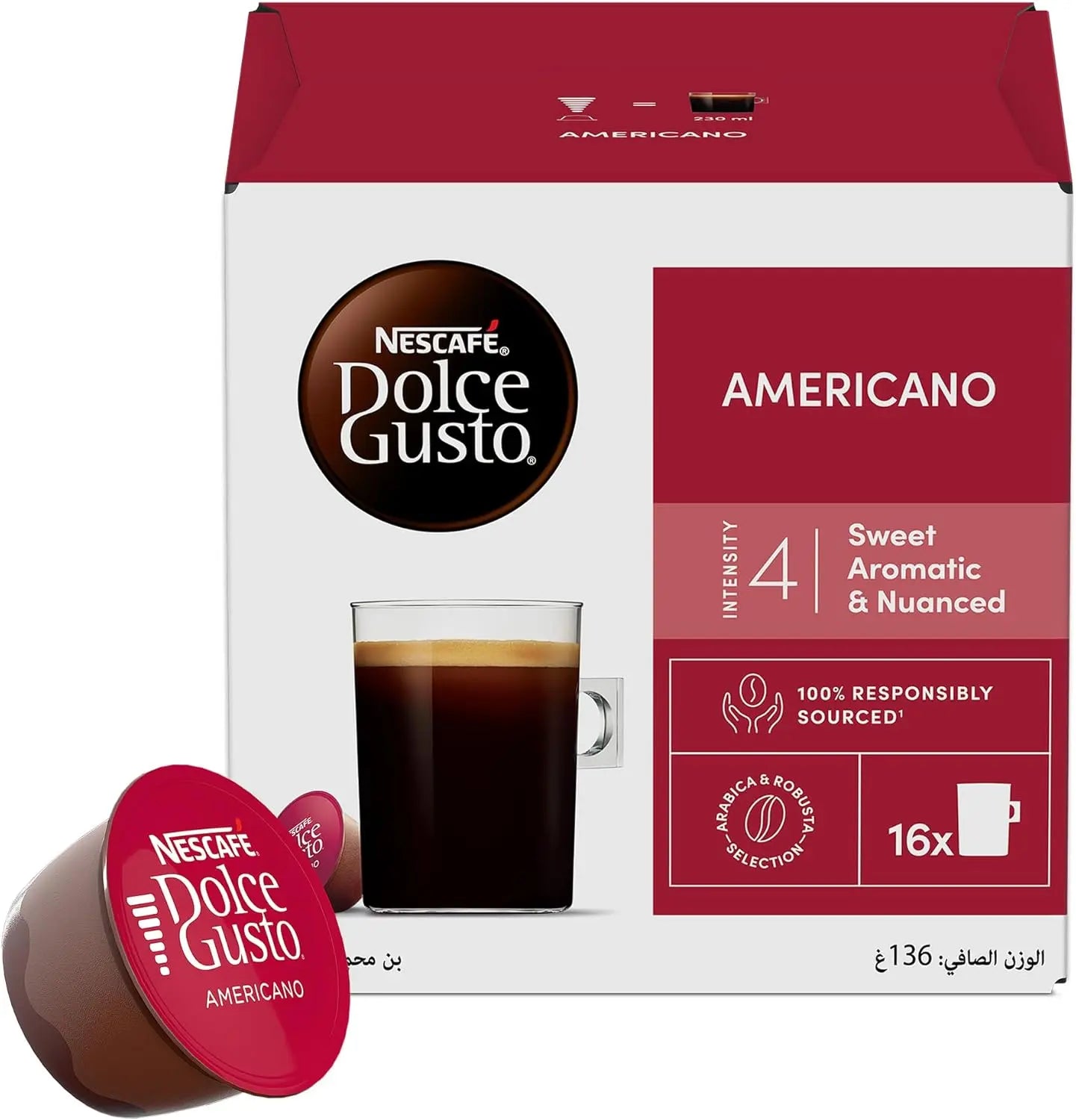 Nescafe Dolce Gusto Americano Coffee Capsules - 16 Capsules at Coffee & Cream Egypt
