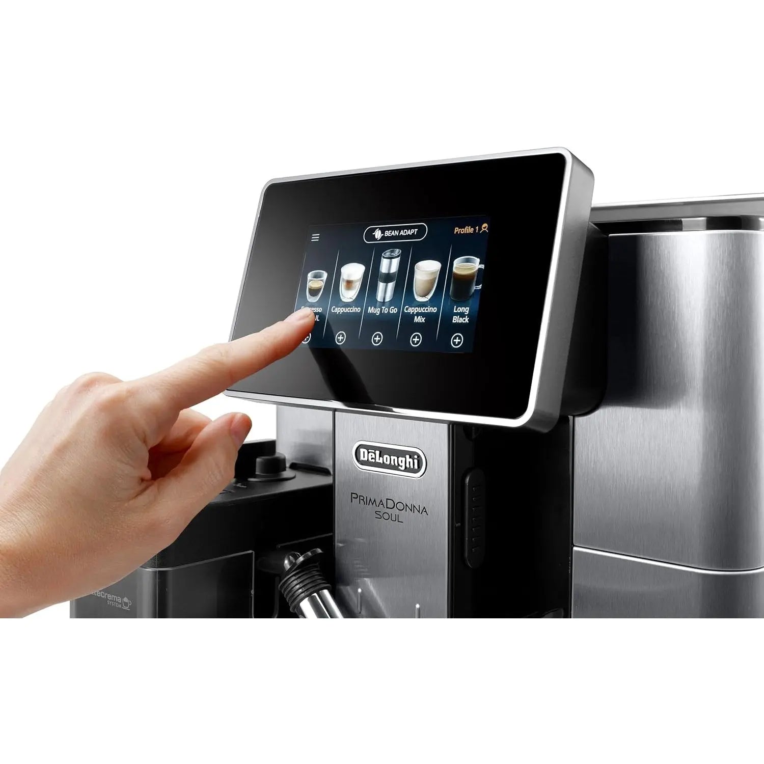 Order De'longhi PrimaDonna Soul Automatic coffee makers ECAM610.75.MB for LE 106990.00 at Coffee & Cream, All your coffee needs in one place. Shop Coffee, Beans, Ground Coffee, Instant Coffee, Creamers, Coffee Machines, Blenders, Coffee Makers & Espresso