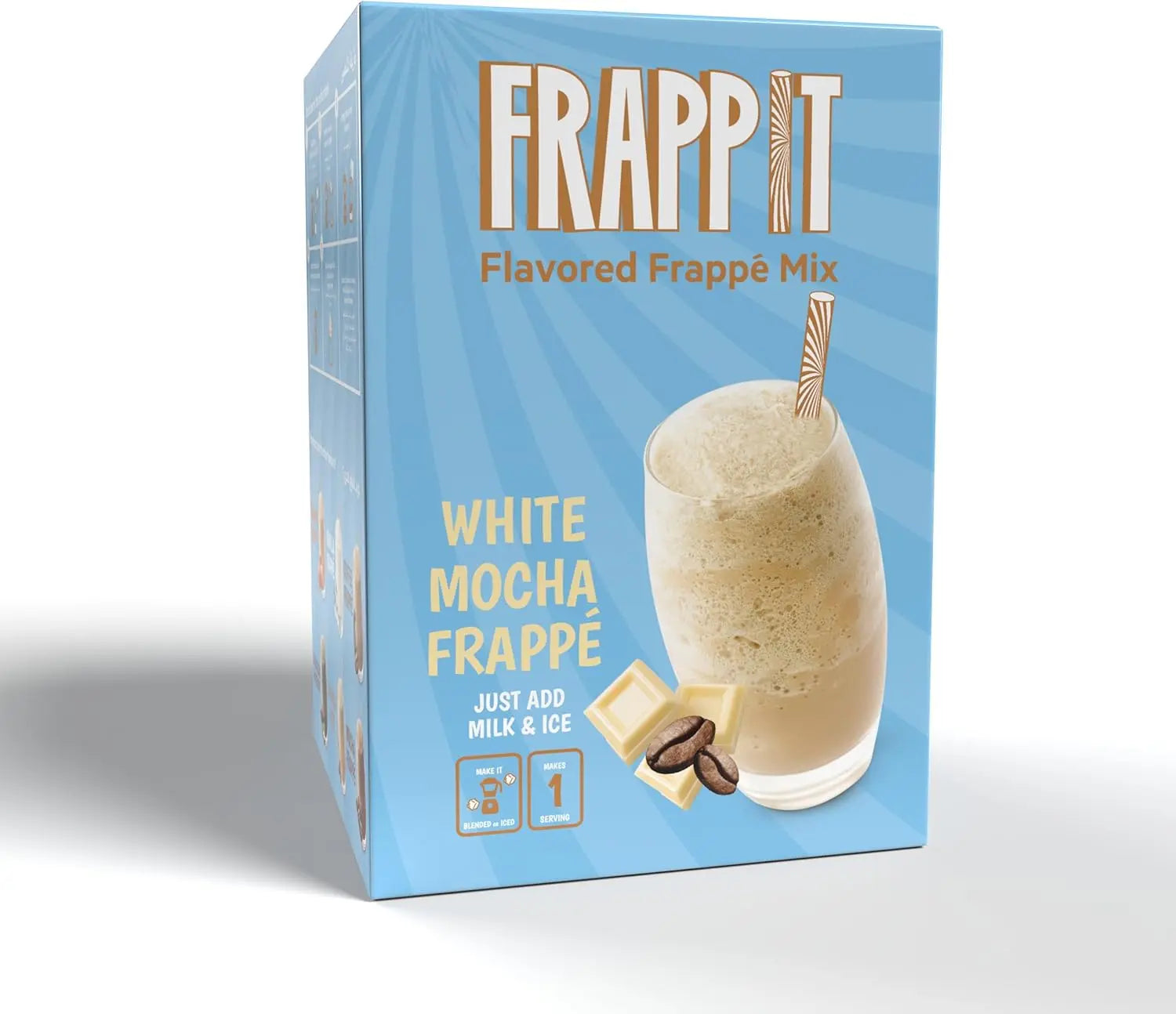 Order FRAPP IT - White Mocha Frappe - 6 sachets for LE 99.00 at Coffee & Cream, All your coffee needs in one place. Shop Coffee, Beans, Ground Coffee, Instant Coffee, Creamers, Coffee Machines, Blenders, and more. 50+ Brands Monin, Lavazza, Starbucks, Nes