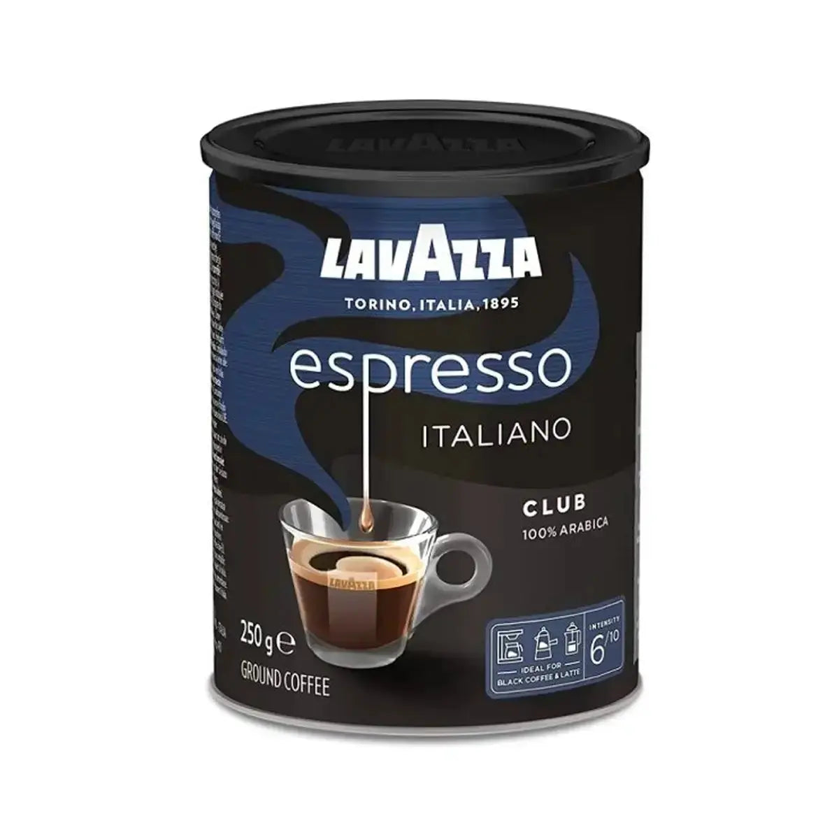 Lavazza Espresso Italiano Club Ground Coffee Tin - 250g at Coffee & Cream Egypt