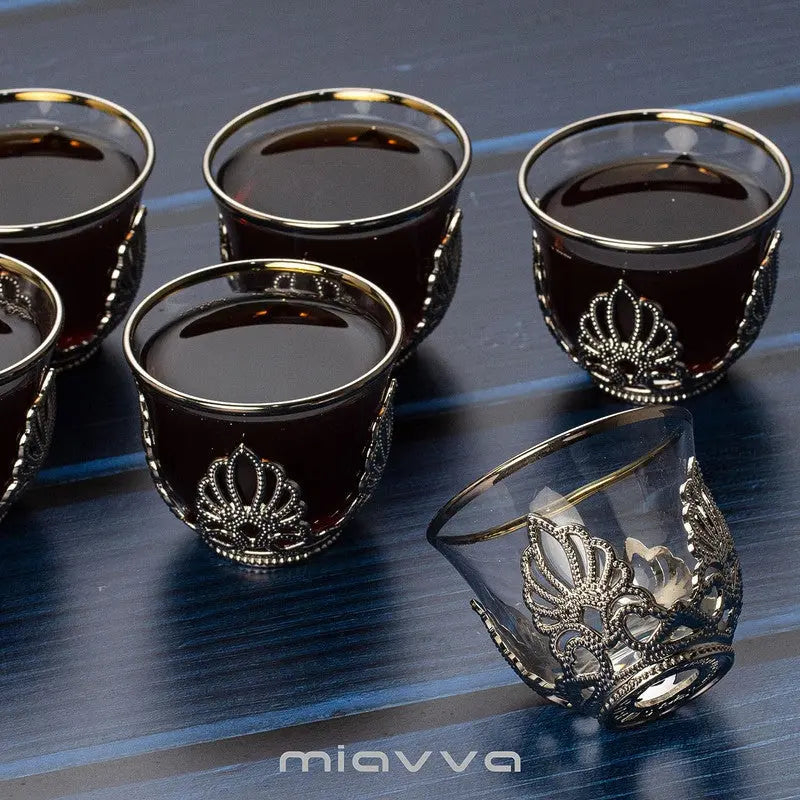 KGA1 KGA - Elegant Glass Coffee Set - 6 pieces #7183 at Coffee & Cream Egypt