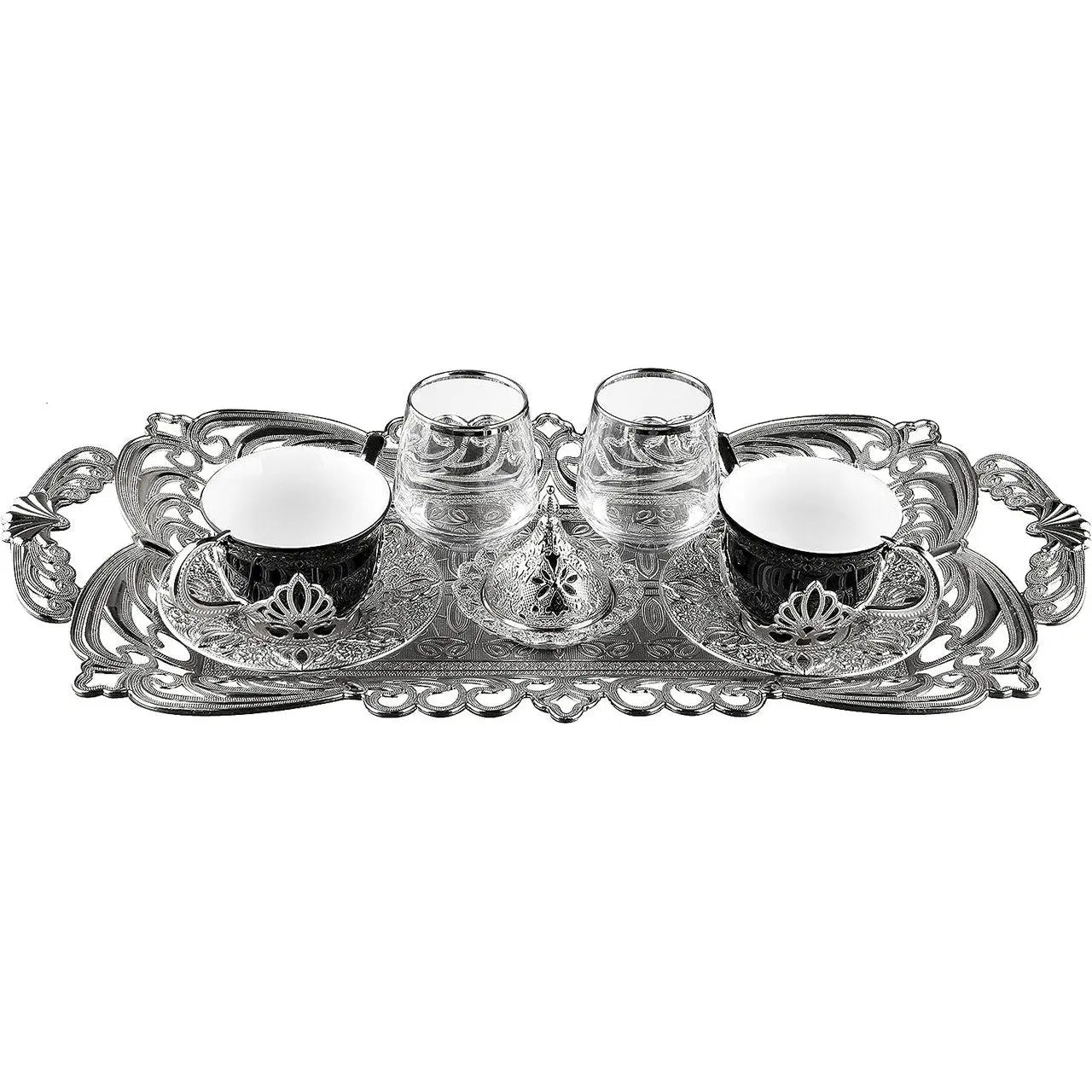 Order KGA - Double presentation Black Porcelain & Silver Coffee Set #7817 for LE 1550.00 at Coffee & Cream, All your coffee needs in one place. Shop Coffee, Beans, Ground Coffee, Instant Coffee, Creamers, Coffee Machines, Blenders, equipment and more. 50+